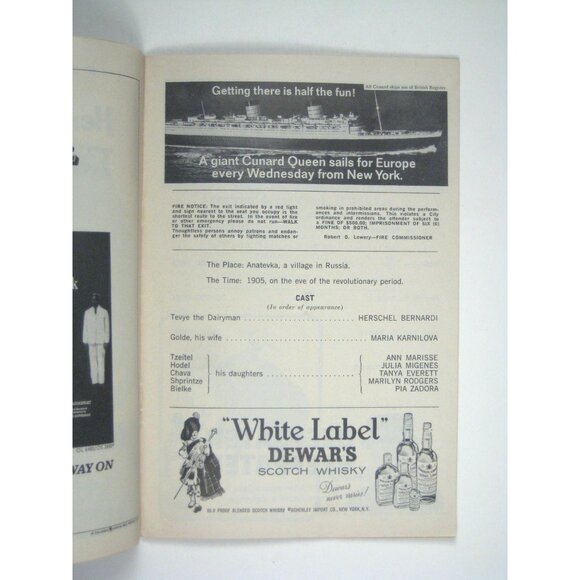 Fiddler On The Roof Playbill Imperial Theatre 1966 Herschel Bernardi Robbins - Picture 4 of 8